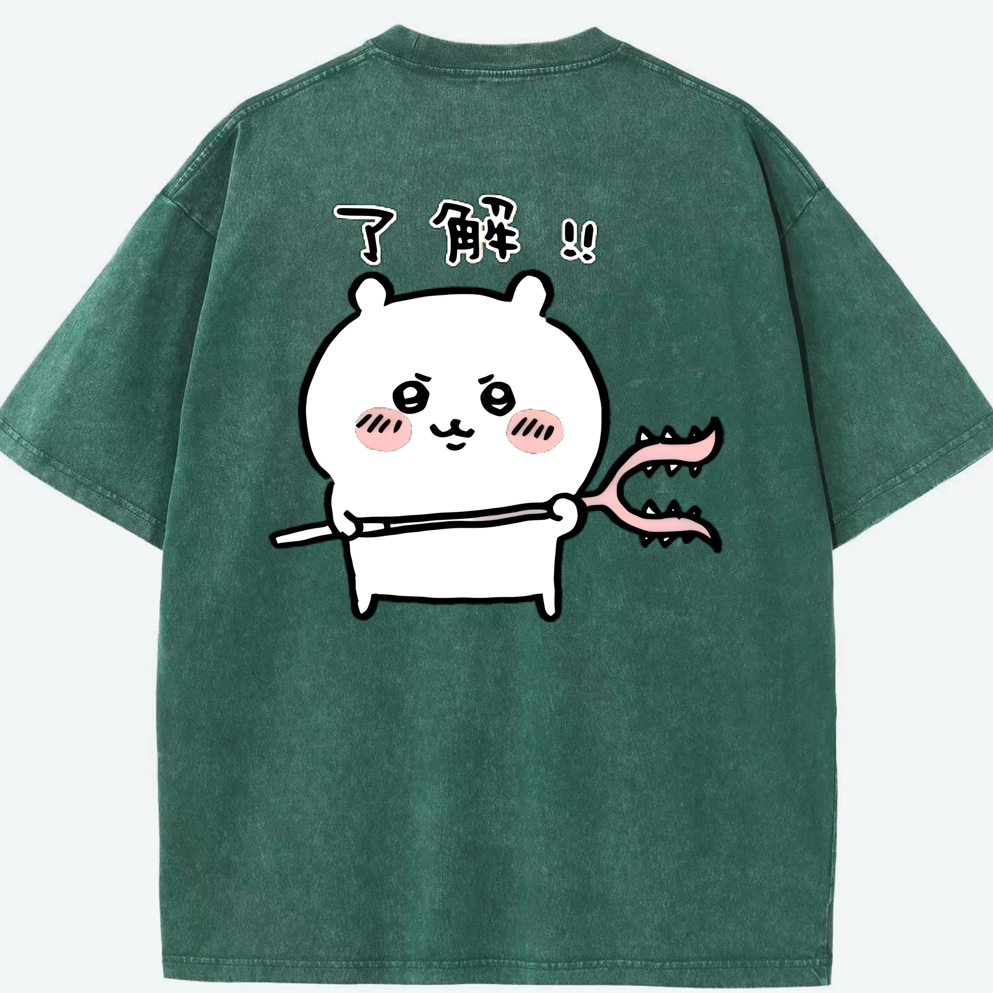 （画像用） ちいかわ ちいかわ Chii-kawa chiikawa 綿100% ヴィンテージ風 半袖Tシャツ（背面プリント）